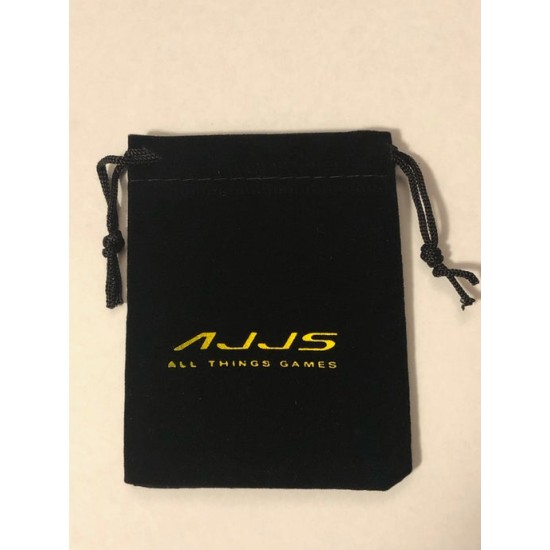 AJJS Dice Set - 8 x D6 Translucent Dice Set with Velvet Dice Bag - Multi Colour