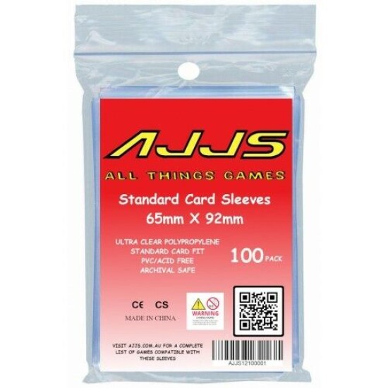 AJJS Soft Penny Sleeves Standard Card Clear 100ct in Pack