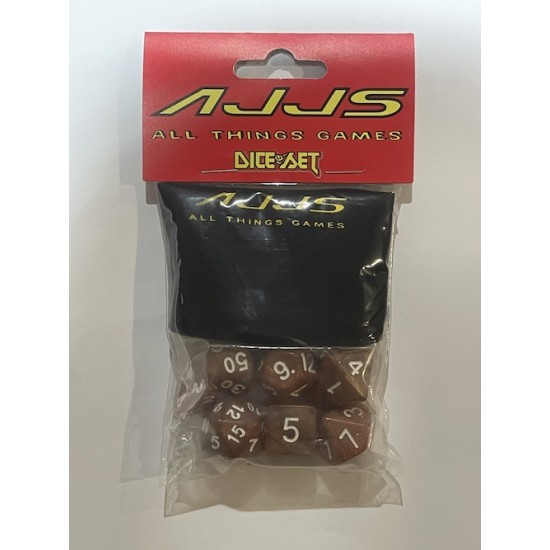 AJJS Role Play 7 Piece Dice Set with Velvet Bag