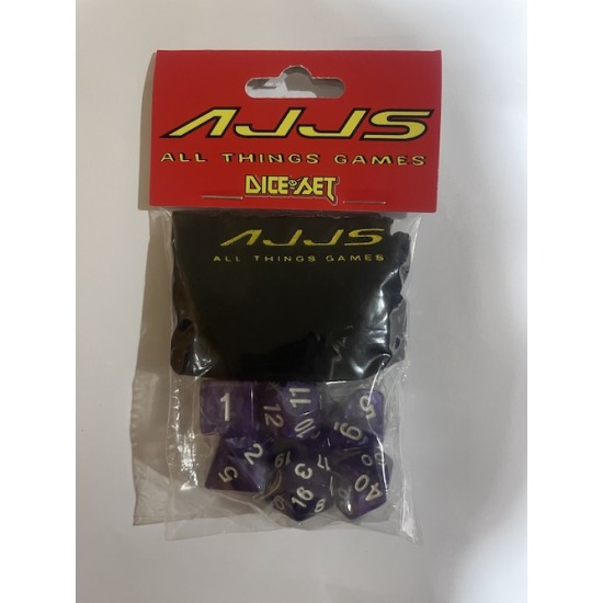 AJJS Role Play 7 Piece Dice Set with Velvet Bag