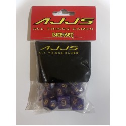 AJJS Role Play 7 Piece Dice Set with Velvet Bag