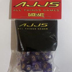 AJJS Role Play 7 Piece Dice Set with Velvet Bag