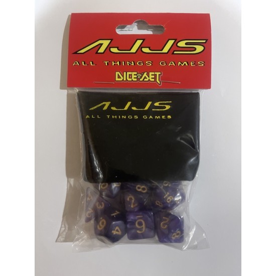 AJJS Role Play 7 Piece Dice Set with Velvet Bag