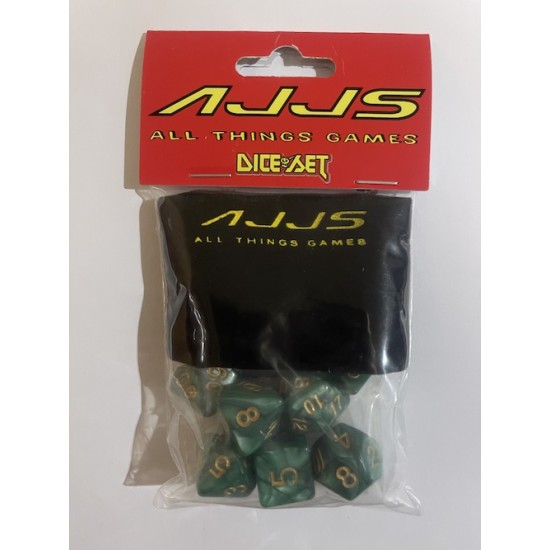 AJJS Role Play 7 Piece Dice Set with Velvet Bag