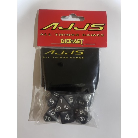AJJS Role Play 7 Piece Dice Set with Velvet Bag