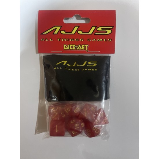 AJJS Role Play 7 Piece Dice Set with Velvet Bag