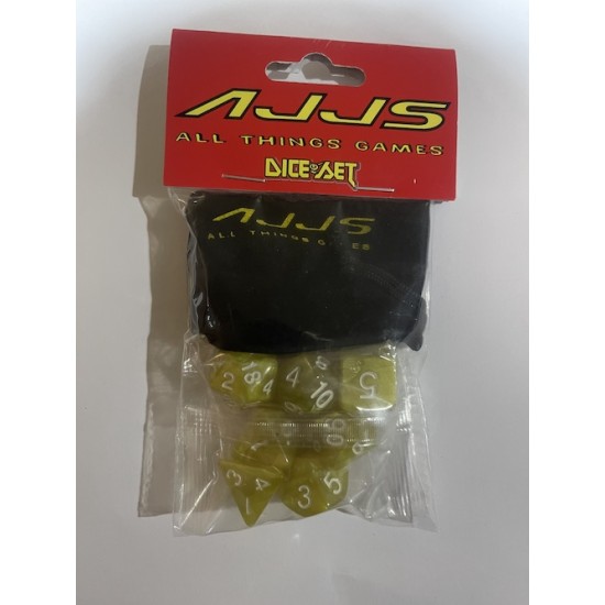 AJJS Role Play 7 Piece Dice Set with Velvet Bag