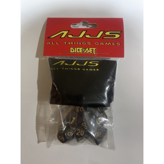 AJJS Role Play 7 Piece Dice Set with Velvet Bag