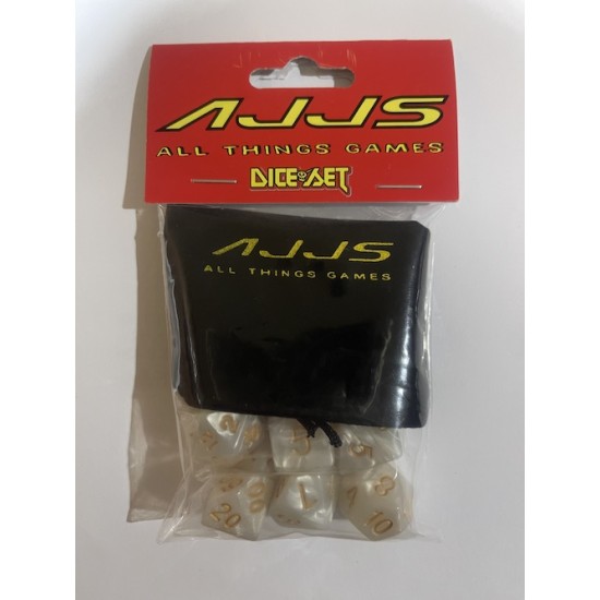 AJJS Role Play 7 Piece Dice Set with Velvet Bag