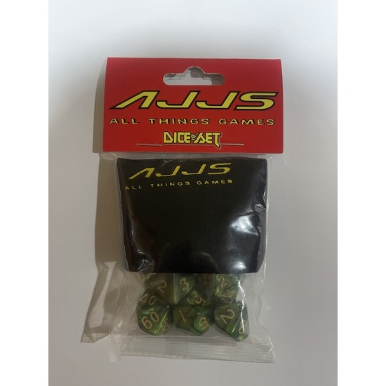 AJJS Role Play 7 Piece Dice Set with Velvet Bag
