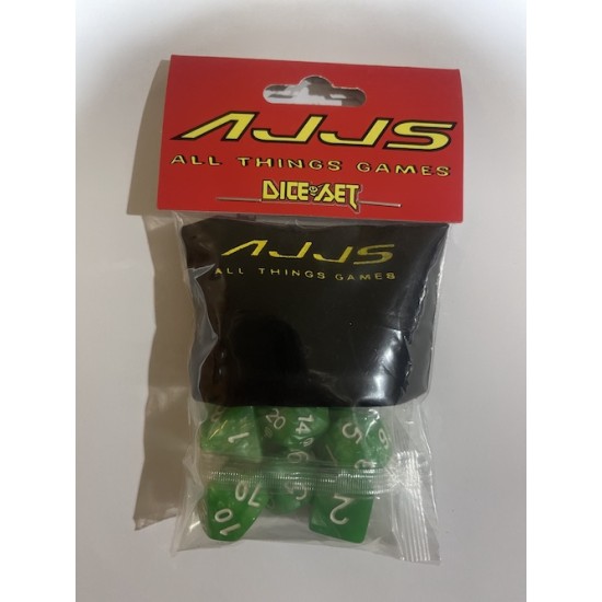 AJJS Role Play 7 Piece Dice Set with Velvet Bag