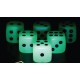 AJJS Dice Set - 8 x Glow in the Dark D6 Dice with Velvet Dice Bag