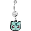 Pokémon Clear Gem Bulbasaur Dangle Belly Ring